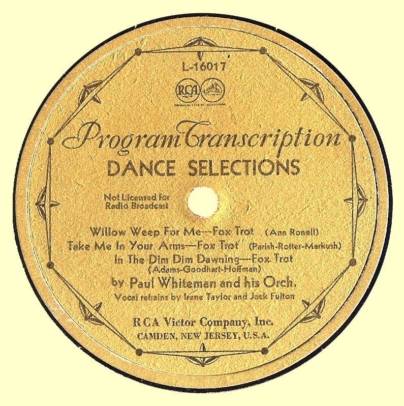 Paul Whiteman Dance Selections - RCA Victor L-16017