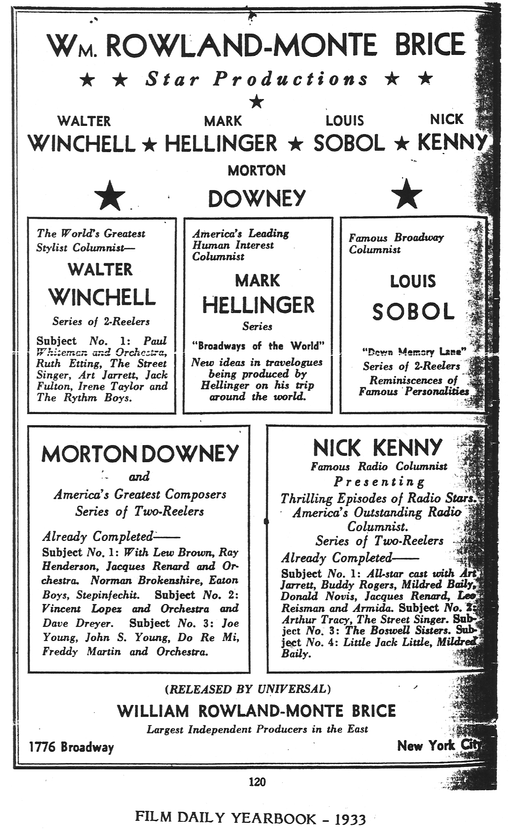 Film Daily Yearbook - 1933