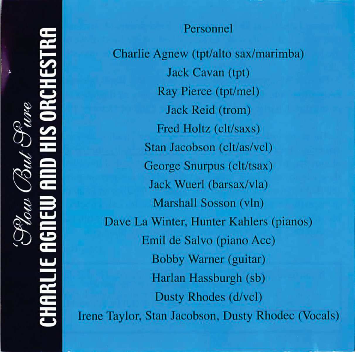 Charlie Agnew CD - Back