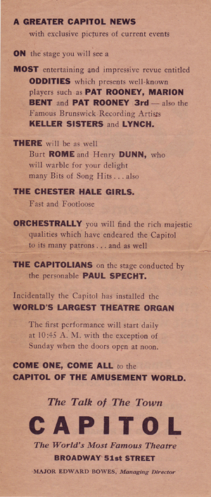 Capitol Flyer - 1928 - Back
